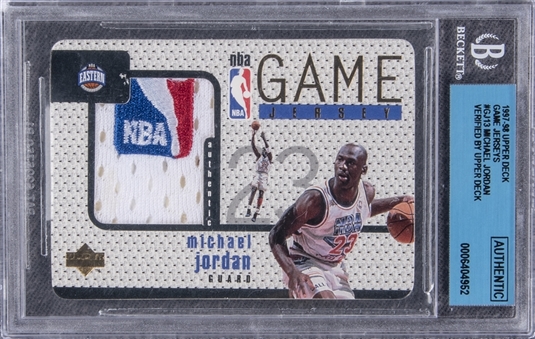 1997-98 UD "Game Jersey" #GJ13 Michael Jordan NBA All-Star Game Used Patch Card – BGS Authentic